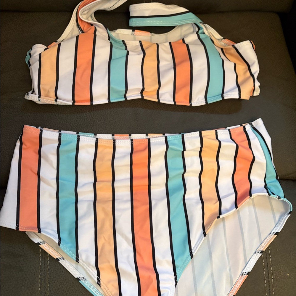 Striped Women’s Swim Set XL